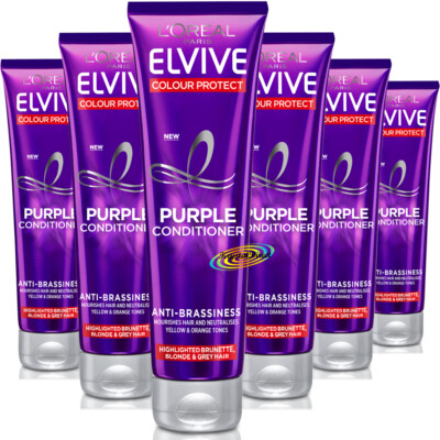 6x Loreal Elvive Colour Protect Purple Conditioner 150ml