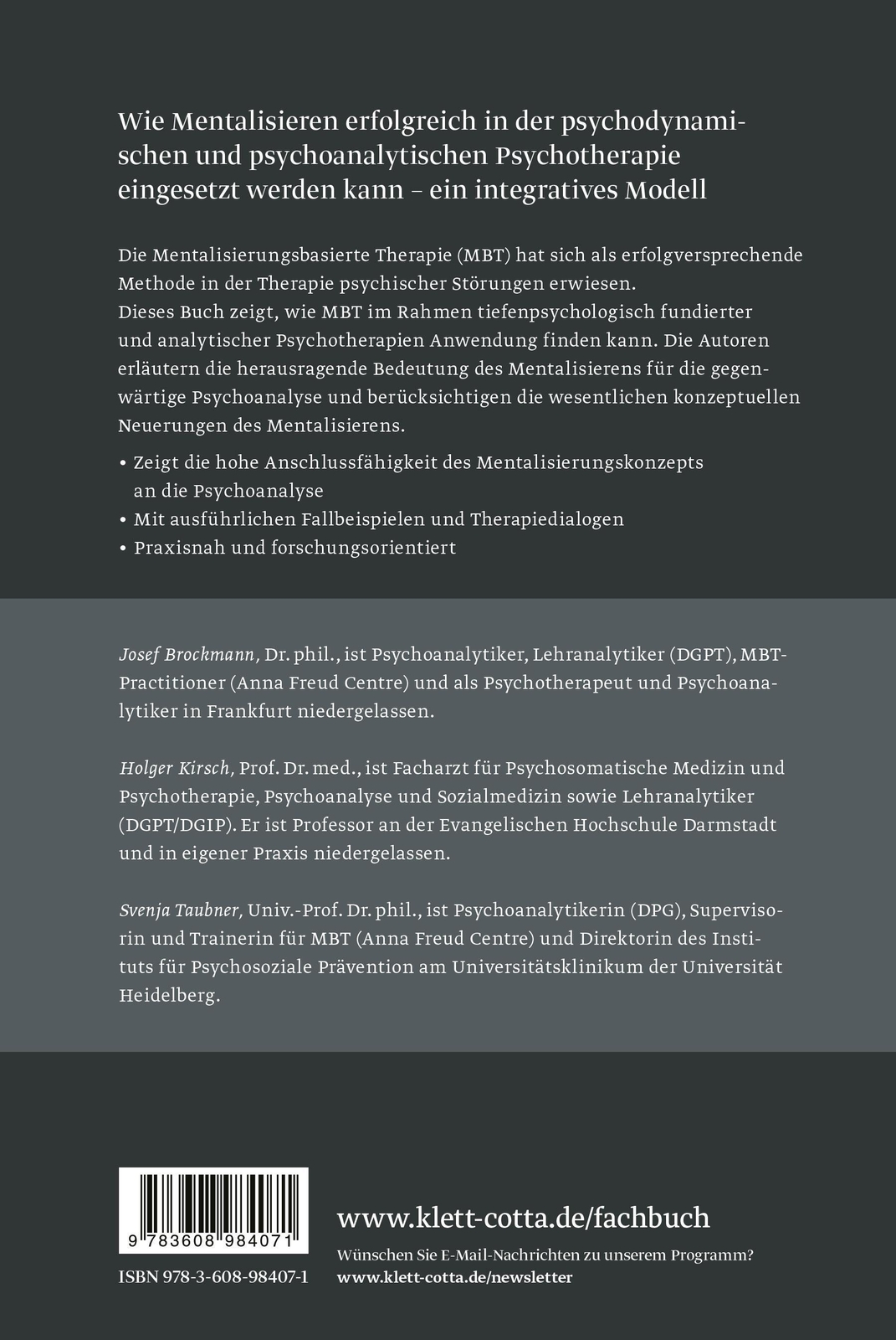 Thumbnail - Holger Kirsch (u. A.) | Mentalisieren In Der Psychodynamischen Und...