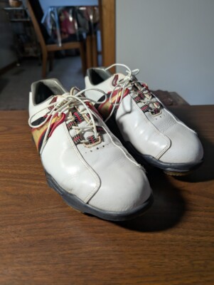 FootJoy DryJoys ''E.C.L. Leather System'' White Leather Men's Golf Shoes 9M