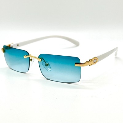 Designer Wood Grain Square Sunglasses Mens Outdoor Shade Glasses Hip-Hop Eyewear