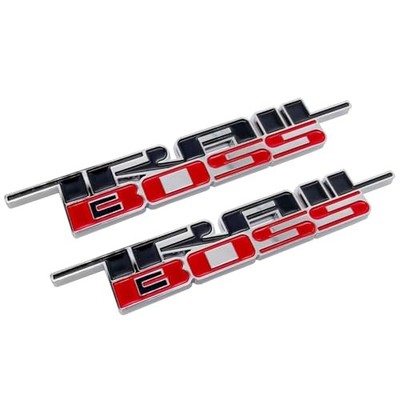 2Pc 2019-2024 Trail Boss Emblem 3D Badge Nameplate Logo Sticker Decal Black/Red
