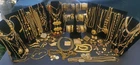 Vintage-Now Bold Gold Tone Jewelry Lot Statement Pieces Some Signed
