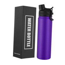 Insulated Water Bottle 24oz, Stainless Steel Double Wall Vacuum Sports Flask