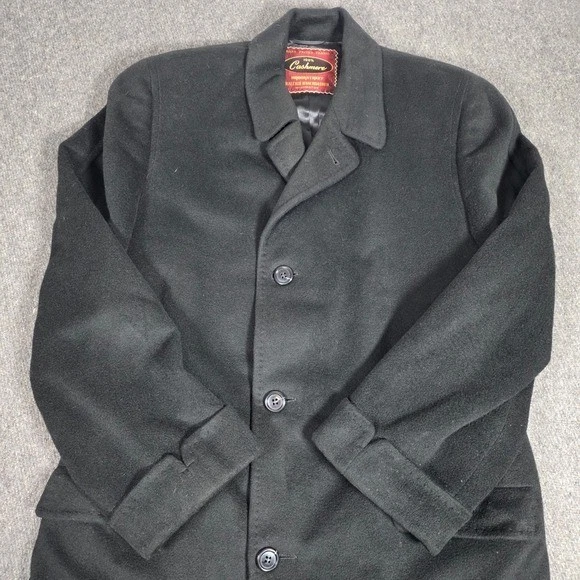 Vintage Brookstreet Raleigh Washington Cashmere Overcoat Sz 42 Single Breasted - product detail image 1