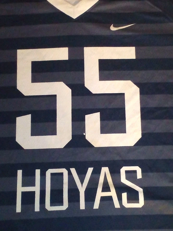 Футболка Georgetown Hoyas Nike командный выпуск официальная полоса синяя No55 большая  - Изображение 2 из 4