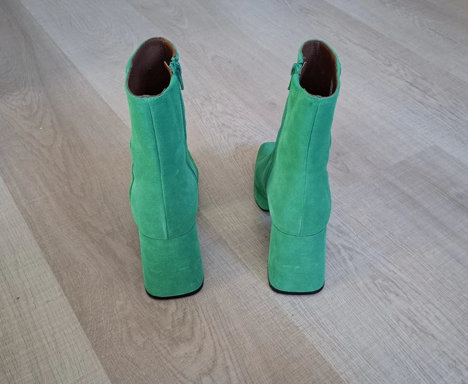 Sacha Bottines daim taille 38 vert comme neuf - Photo 3/4