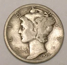 1939 Mercury Winged Head Dime 10 Cents Silver Coin F
