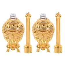 2 Pcs Catholic Holy Water Bottles Decorative Glass Alloy Christian Water Holder