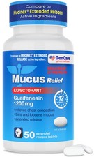 Mucus Relief Expectorant 1200mg Guaifenesin Tablets for Chest Congestion 50ct