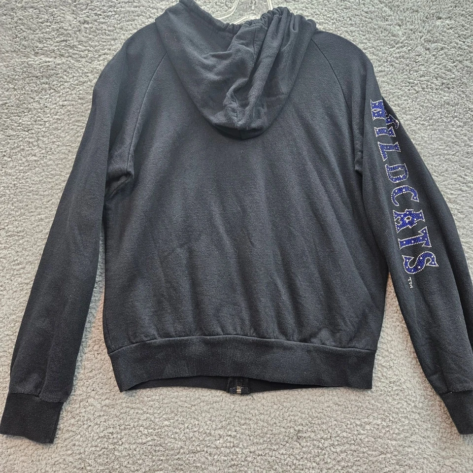 Kentucky Wildcats Sudadera con Capucha Negra con Cremallera Manga Estrás Mujer Grande Foto 4 de 4