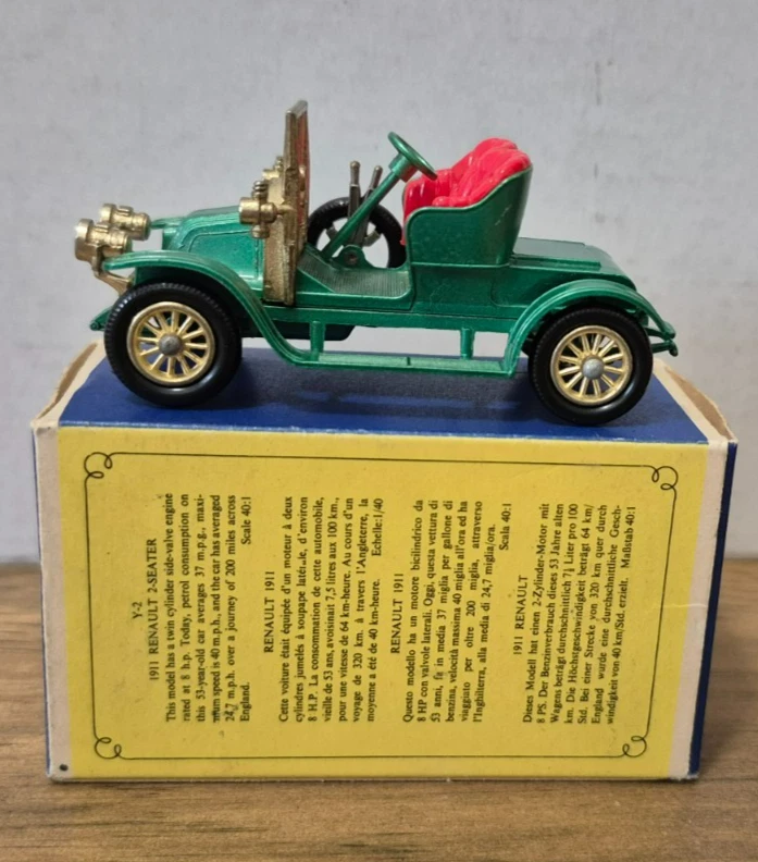 Y 2 1911 Renault Two Seater Models of Yesteryear Matchbox - mit D3 Box - - Bild 3 von 4