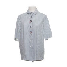 Hess Frackmann, Kurzarmhemd, Größe: 44, Weiß/Blau/Grün, Baumwolle, Streifen #dHo