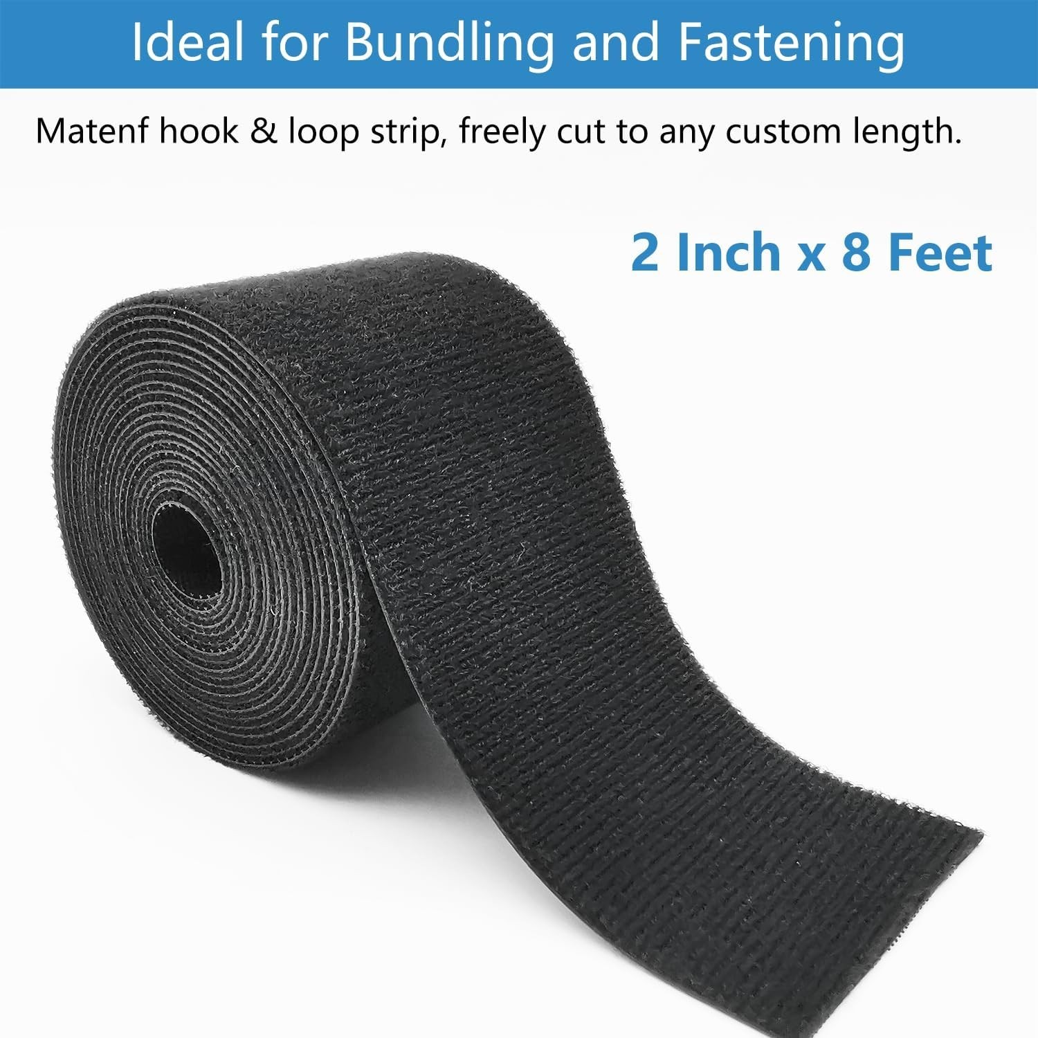 Double-Sided Hook and Loop Straps, Self-Gripping, 2 Inch Wide, Cut to Length,...