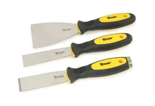 Titan Scraper and Putty Knife Set 3 Piece Stainless Steel with TPR Handles