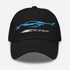Premium Dad Hat For Corvette Z06 2023 Sky Blue Car Owners Birthday Gift