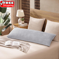 Soft Plush 20X54 Body Pillow Case, Reversible Velvet Body Pillow Cover with Zipp