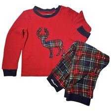 Eddie Bauer Pajama Set 4T Deer Plaid Red