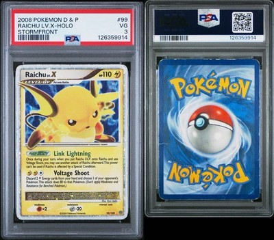 Pokemon Raichu Lv X PSA 3 VG 2008 POKÉMON D&P STORMFRONT RAICHU LV