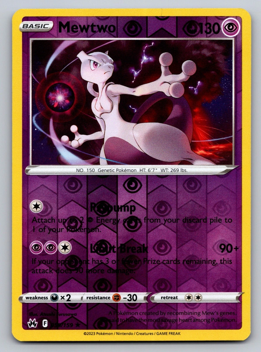 mewtwo pokemon card crown zenith VSTAR GG044/70 - Galarian Gallery Holo Rare Card Type A BGS Black Label 10