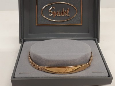 VTG SPEIDEL Monogram Bracelet (S,L,F) with Case (Inscription 7-5-46)