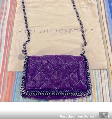 Stella McCartney RARE NEW Purple Falabella Quilted Chain Crossbody 
