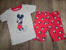 Osh Kosh  Disney Youth Kids Unisex Pajamas Set Short Sleeve Shorts Red Gray 7