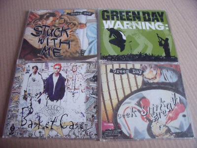 4 x Green Day - Warning + Stuck With Me + Basket Case + Geek Stink Breath