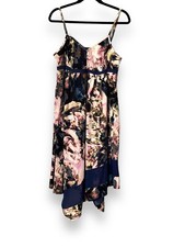 Simply Vera Wang BOHO LONG Dress Petite XS PXS Blue Pink Stretch Adjust Straps