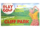 Vintage 1960's Cliff Park Gold Course Cardstock Advertising Sign Milford PA
