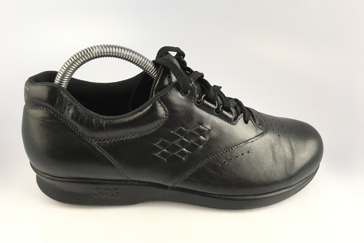 Woman’s SAS Black Leather Free Time Lace-Up Comfort Shoes Like New 9ww Free Time Walking Shoe | SAS Shoes main image 2