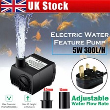 1x Electric Water Feature Pump Small Fountain for Outdoor Garden Fish Pond Black