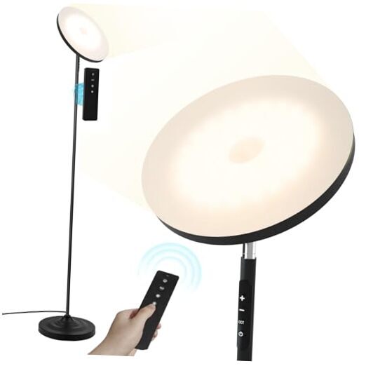 Upgraded Floor Lamp, 36W/3600LM Super Bright Floor Lamp with Remote Matte Black