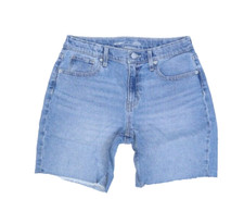Old Navy High Rise Cutoff Denim Blue Jeans Bermuda Light Wash Girls 14 Plus