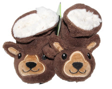 Joe Boxer Infant Toddler Brown Bear Sherpa Faux Fur Bootie Slippers Boots OSFM