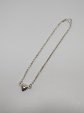 Sterling Silver 925 Heart Italy Anklet 9"