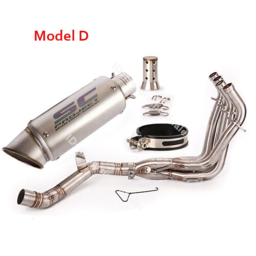 For Kawasaki Z900 2017-2022 Full System Exhaust Tips Black Tail Front Link Pipe - Picture 9 of 11
