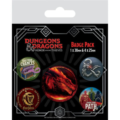 Button Badge 5er Pack Dungeons & Dragons - Movie 1x38 & 4x25mm NEU BP80803