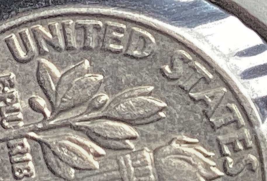 1982 D ROOSEVELT DIME WITH DOUBLING On DATE, In God We TRUST