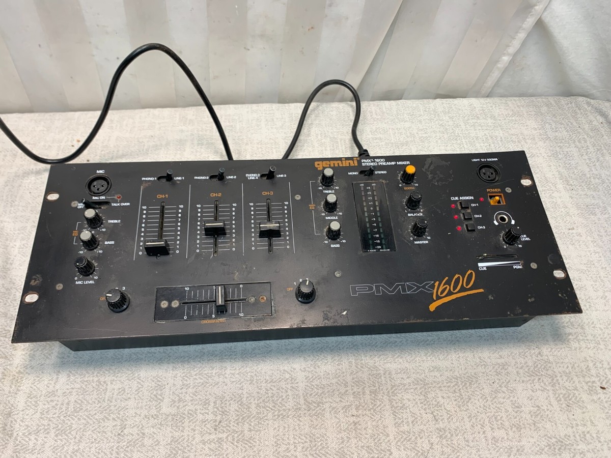 Gemini PMX-1600 Vintage Stereo Stereo Pre Amp Mixer 3 Channel