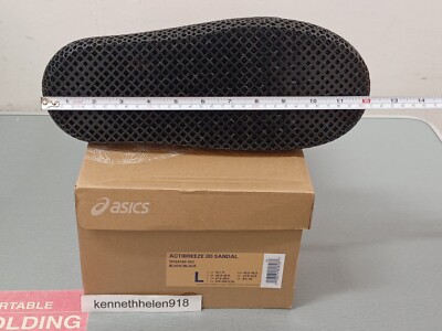 NEW ASICS ACTIBREEZE 3D SANDAL 1013A130-001 BLACK MENS SIZE L (9.5
