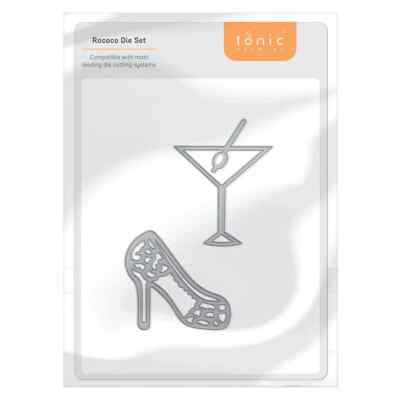 #4707  e - TONIC STUDIOS METAL CUTTING DIE - PARTY HEELS AND COCKTAILS