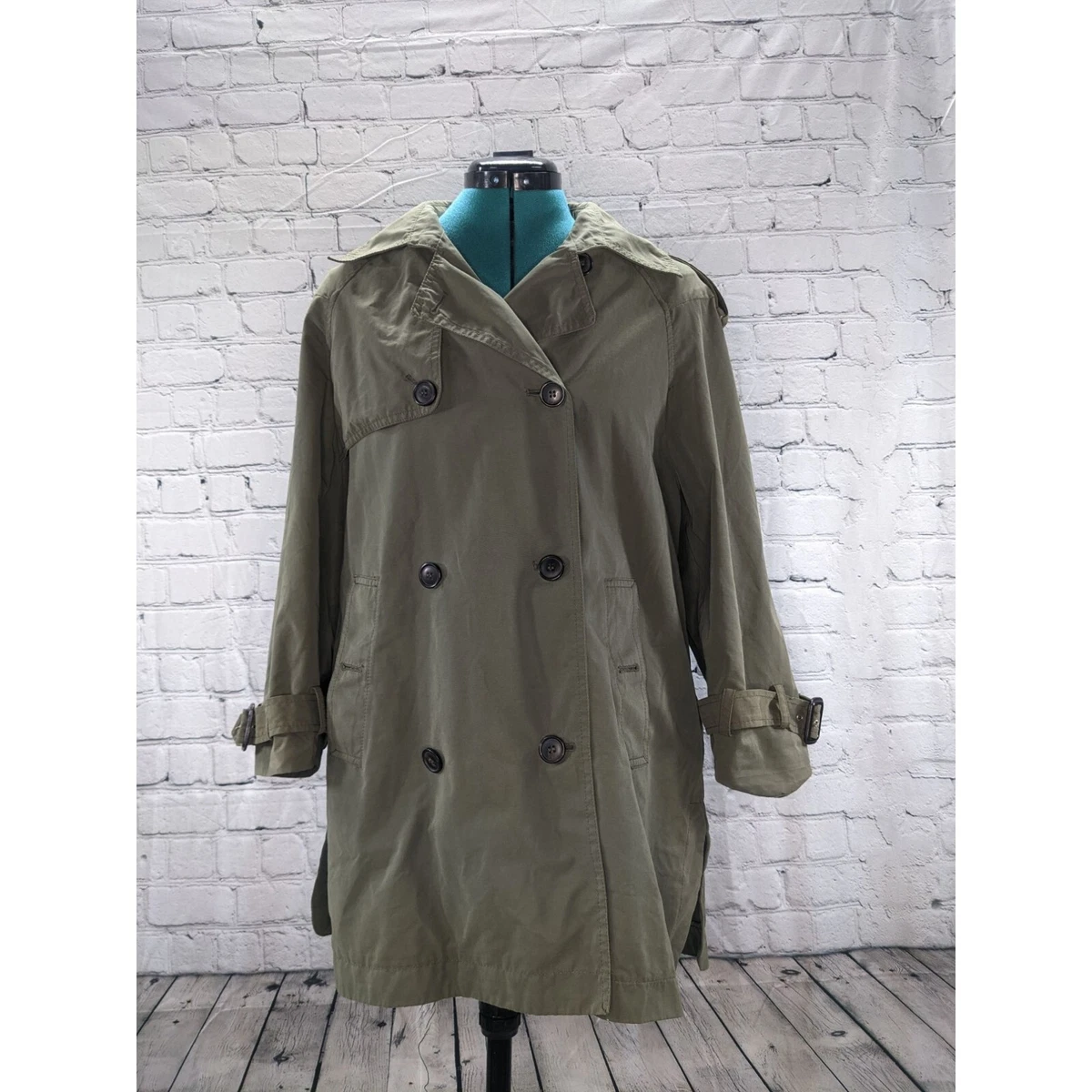 Zara green sales trench coat