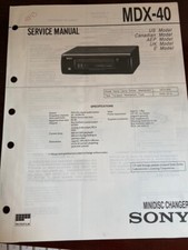 SONY MDX-40 MDX40 MD CHANGER Service Manual FROM THE USA  ORIGINAL 