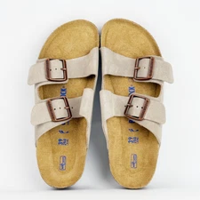 Birkenstock Arizona Taupe Soft Footbed Suede Leather Women's Sandals