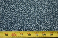 By 1/2 Yd, Vintage 1970's-90's Cream on Navy Cotton Quilt Fabric, N5627