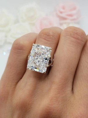 9.5Ct Radiant Cut Lab-Created Diamond Engagement Wedding Ring 14K White Gold FN