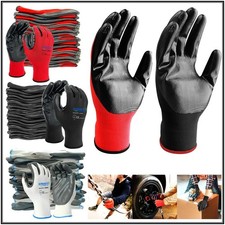 24 Pairs PREMIUM NITRILE COATED Red Nylon Work Gloves Builders Gardening Grip