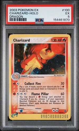 2003 POKEMON EX DRAGON #100 CHARIZARD-HOLO PSA 5