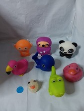 rubber floating bath toys for babies, featuring various aquatic animals Set Of 8