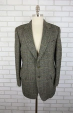Vintage Lanvin Blazer Sport Coat Mens 52 R Wool Tweed READ Flaws Stains Fray